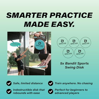 Bandit Sports Swing Disk Baseball Swing Trainer, Baseball Hitting Trainer Disks for Improving Baseball Swing, Baseball Training Equipment to Analyze Swing and Improve Batting Mechanics