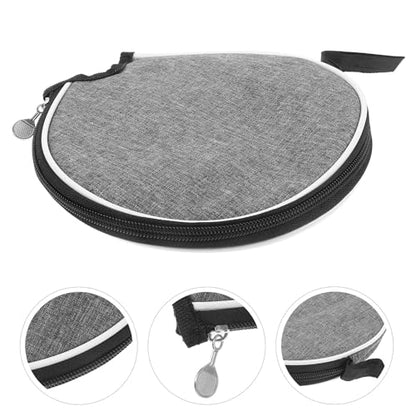 Homoyoyo Table Tennis Paddle Case Racket Storage Bag Grey Semi-circular Durable Protective Organizer for Sports and Game Room Equipment