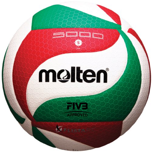 Molten FLISTATEC Volleyball - color: FIBA Approved- Red/White/Green