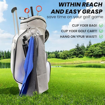Golf Club Cleaner, Non-Leaking Stretchable Golf Club Brush with Microfiber Golf Towel (23.6 * 15.7 in), Strong Bristles Golf Brush Can Hold 5oz Water, Essentials Golf Accessories for Men - style: 3 Pack Golf Towel