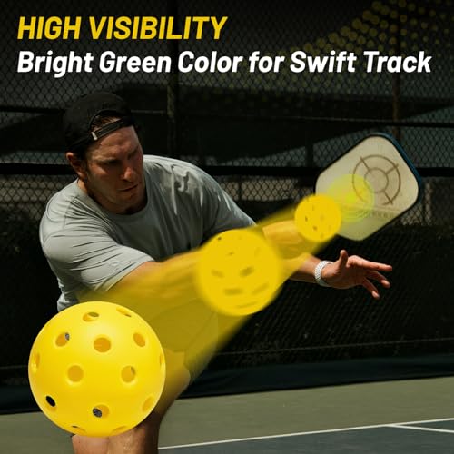 6/12 Pack Outdoor Pickleball Balls - 40 Holes Pickleballs Durable, Perfectly Balanced, High Bounce True Flight - Pickle Balls Suitable for Beginners, Intermediate and Amateurs - size: 12 Pack