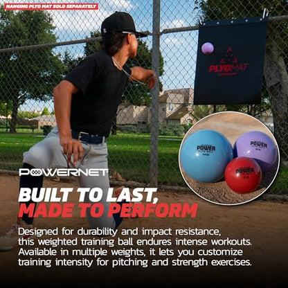 PowerNet Power Plyometric Training and Velocity Weighted Ball Bundle, Softball & Baseball Training Equipment to Increase Velocity & Strength, Sand-Filled Mixed Size and Weighted Balls
