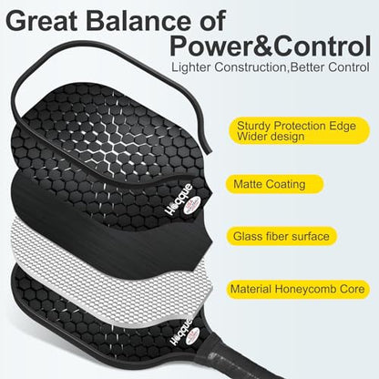 Lightweight Fiberglasses Pickleball Paddles Sets with Overgrips, Lead Tapes, Pickleball Balls