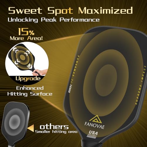 Pickleball Paddle, T700 Raw Carbon Fiber Surface, Raw Carbon Fiber Pickleball Paddle, CFS, Designed for Ultimate Spin & Consistency, Includes Paddle Cover&Eraser, Ideal for Gift, POWERMAX 7I
