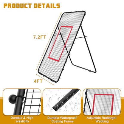 Adjustable Volleybal Net 7x4 Ft,Volleyball Training Equipment for Lacrosse, Baseball, Soccer,Tennis,Backyard Volleyball Rebounder Hitting Serving Passing Spike Practice