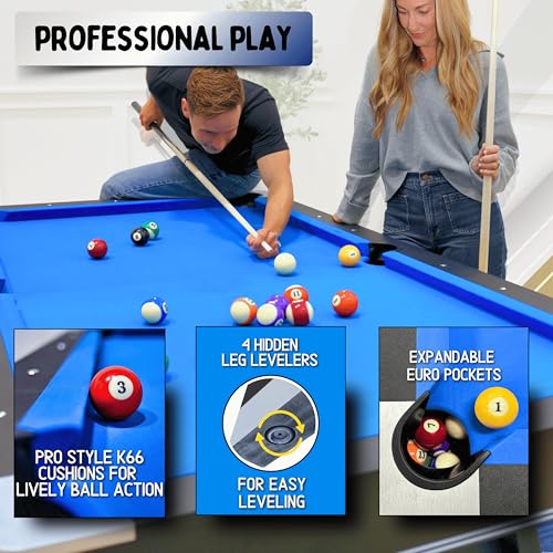 Freetime Fun 7 ft Multi-Game Table. Billiards, Table Tennis and Handy Serving Table. Get Two Great Games on This Stylish, Solid Table, for The Price of One! All Game Accessories Included.