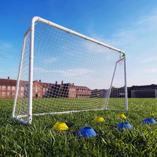 Soccer Goal for Backyard, 8x6,12x6,16x7 FT Rust-Proof Reinforced Metal Soccer Goals with PE Soccer Net, Target Net & Training Cones, Outdoor Soccer Net for Kids, Youth Training or Team Games