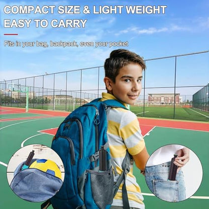 Ball Pump with Needle Storage(Never Lose Pin) Basketball Pump with 5 Needles and Extendable Cable, Soccer Football Pumps, Volleyball Pump Rugby Ball Inflator - Great for All Balls - color: Blue