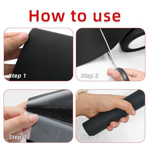 WELSTIK 9" x 16.4FT Rubber Skateboard Grip Tape - Extra Wide Anti-Slip Traction Sheet, Non-Abrasive Waterproof Grip Tape for Skateboard Decks, Scooters, Tool Handles, and Stairs - Black - size: 9inch*16.4ft