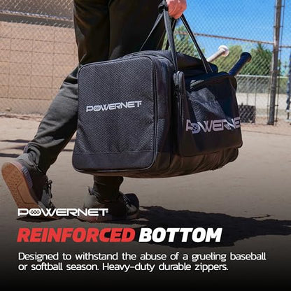 PowerNet Pro Duffle Bag, Softball Baseball Bag, Baseball Gear Bag, Baseball Bat Bag with Internal Bat Sleeves, Baseball Bags with Padded Strap & Pockets - style: Pro Duffle Bag
