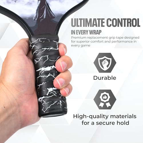 DH Mythic Premium Thick Replacement Grip Tape for Pickleball, Tennis & Padel | Cushioned, Anti-Slip, Sweat-Resistant Racket Wrap