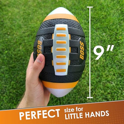 BOSS Foam Football - Toddler Junior Football for Kids - Each Quality Kids Football is 9” – Soft, Small Football Youth - color: Orange