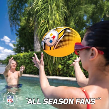 BigMouth 18” Inflatable Pool Football Officially Licensed NFL Fan Gear Merchandise Beach Ball Games for Adults and Teens - style: Pittsburgh Steelers