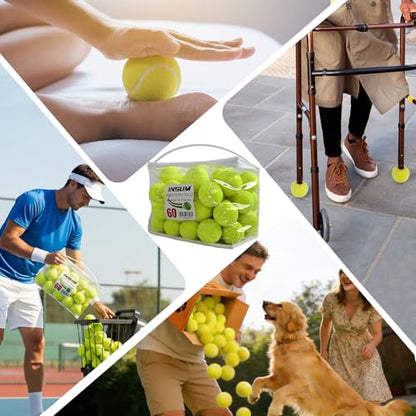 INSUM Bulk Tennis Balls for Beginner – 20/30/60/120 Pack High Elasticity Practice Tennis Balls with Mesh Bags, Portable for Pet Dog Outdoor Playing, Training, Fetching