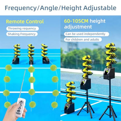 Pickleball Machine Ball Thrower, 28 Pickleballs Capacity,2/3/4Sec Frequency,Angle/Speed of Serve are Adjustable,60-105CM Adjustable Tripod,for Practice and Training Luxurymodel - color: Luxurymodel