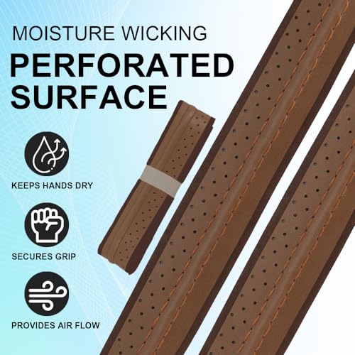 Pickleball Grip Tape 3pcs Overgrip Pickleball Paddle Grip Tape with Raised Ridge Replacement Grip Wrap Accessory for Pickleball Paddle Handle - color: Brown blue and green