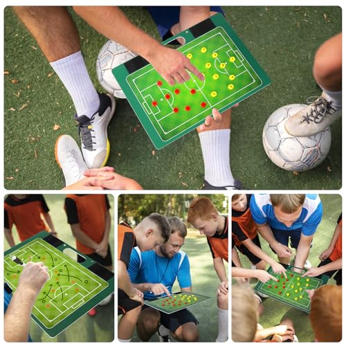 Desoto Dry Erase Double-Sided Premium Coaches Clipboard, Tactical Magnetic Board Kit, Magnetic Coaching Board, Coaches Gift for Coaches(Soccer, Football, Basketball, Baseball) - style: Soccer