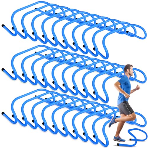 Wettarn 30 Pcs 6" Speed Agility Training Hurdles Plyometric Practice Agility Hurdle for Kids, Athletes, Basketball, Baseball, Soccer, Football Indoor Outdoor Sports Equipment - color: Blue