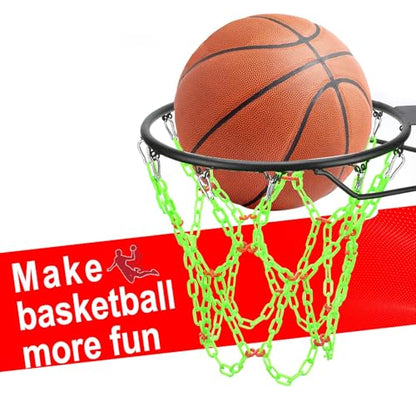 Basketball Net Replacement Heavy Duty,Resin Material, Anti-Rust Use Indoor Outdoor Standard 12-Ring Basketball Hoop