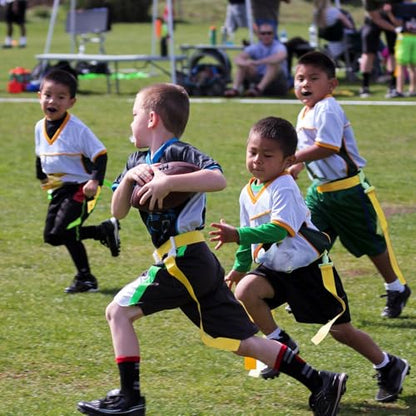 Peryiter 2/12/24/36 Player Flag Football Belt, Adjustable Football Belts and Flags for Kids Youth Adult Sport Team Training - color: Yellow