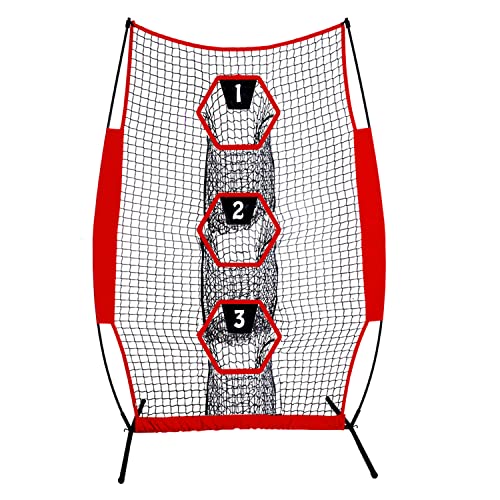 Football Throwing Net ： Quarterback Target for Passing Accuracy Training - Quick Setup Practice Net with Stable Frame & Carry Bag for Backyard or Field Use