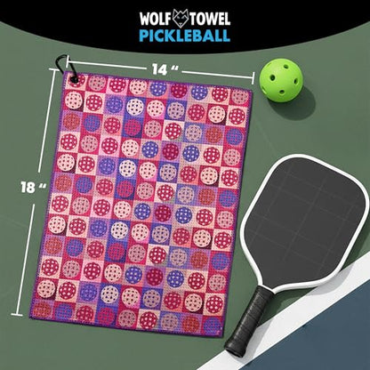 Wolf Golf Towels Pickleball Towel | Pickleball Gifts | Pink Balls | Sport Towel | Retirement Gift - color: Pickleballs in Pink