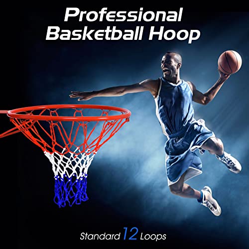 Goplus Replacement Basketball Rim Net, 18inch Portable Basketball Hoop Wall Door Mounted Indoor Outdoor Hanging Outside