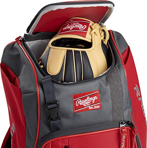 Rawlings | FRANCHISE Backpack Equipment Bag | Baseball/Softball | Rec/Travel | Multiple Styles - color: Scarlet Red