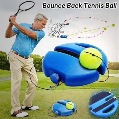 2026 Upgraded Solo Tennis Trainer Rebound Ball, Portable Tennis Trainer for Home Use, Multifunctional Tennis Solo Practice Kit, Suitable for Beginners to Train - color: Blue