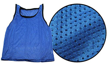 BlueDot Trading Adult & Youth Scrimmage Training Vests for Soccer, Basketball & More – Available in 1, 6, 12, 24 Packs - color: Blue, style: Youth 24 Pack