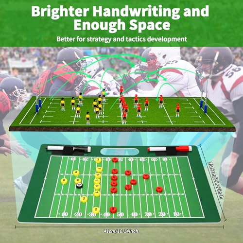 Magnetic Coach Marker Boards, Dry Erase Double-Sided Coach Lineup Clipboard, Coaches Gift, Fit for Basketball, Football, Soccer, Baseball - style: Football