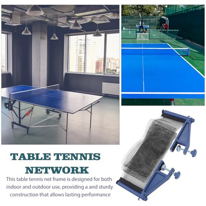 Toyvian Thickened Table Tennis Net with Clamps Set Plastic Mesh Fabric Stable Telescopic Posts for Indoor Outdoor Paddle Play Firm Reinforced Stability for Casual Professional Training