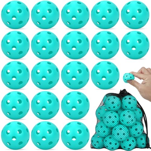 Coopay 20/40/80 Pack Mini Plastic Practice Baseballs, 1.65inch Small Soft Training Balls with Drawstring Bag for Baseball Hitting, Pitching & Batting Training, Indoor & Outdoor - color: Sky Blue, style: 20 Pack