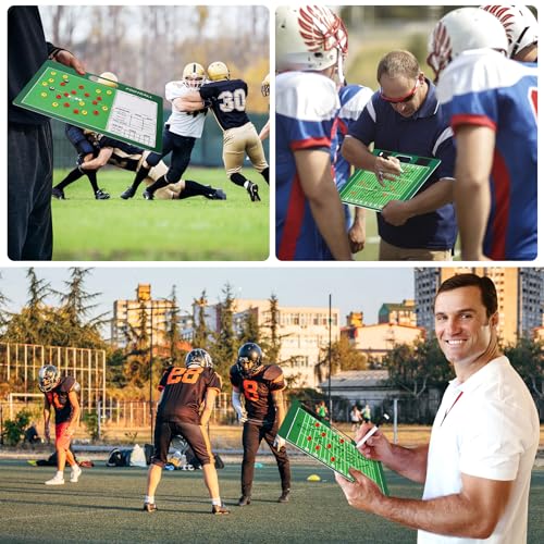 Desoto Dry Erase Double-Sided Premium Coaches Clipboard, Tactical Magnetic Board Kit, Magnetic Coaching Board, Coaches Gift for Coaches(Soccer, Football, Basketball, Baseball) - style: Football