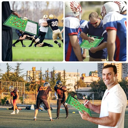 Desoto Dry Erase Double-Sided Premium Coaches Clipboard, Tactical Magnetic Board Kit, Magnetic Coaching Board, Coaches Gift for Coaches(Soccer, Football, Basketball, Baseball) - style: Football