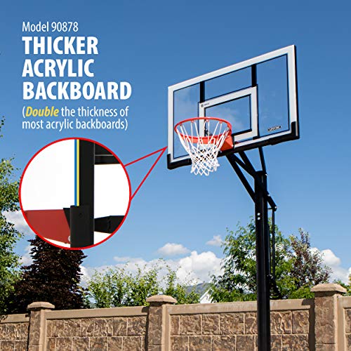 Lifetime Adjustable In-Ground Basketball Hoop, Power Lift Height Adjustment 7.5-10 Ft, 54-Inch Acrylic Backboard, Slam-It Pro Rim, Steel-Framed, All-Weather Net