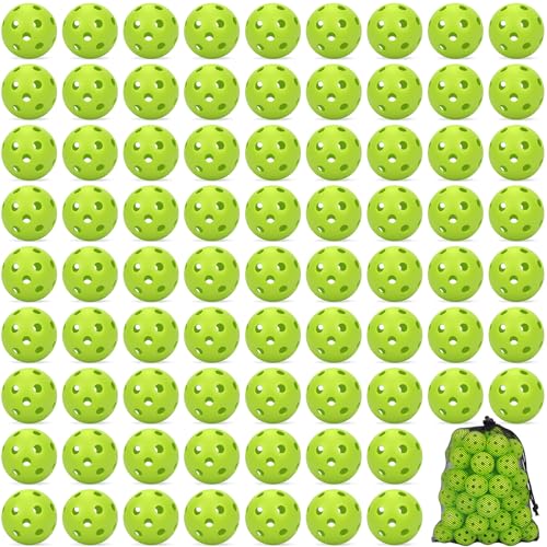 Coopay 20/40/80 Pack Mini Plastic Practice Baseballs, 1.65inch Small Soft Training Balls with Drawstring Bag for Baseball Hitting, Pitching & Batting Training, Indoor & Outdoor - color: Green, style: 80 Pack