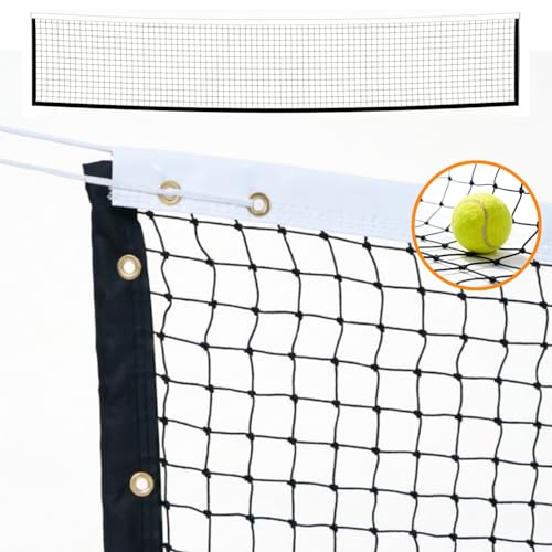 Professional Tennis Net 42ft x 3.5ft – Single Layer Heavy-Duty Court Replacement Net with 6mm Steel Cable & Complete Accessories | UV/Water-Resistant, Ideal for Court Contractors & Schools