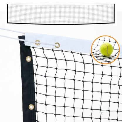 Professional Tennis Net 42ft x 3.5ft – Single Layer Heavy-Duty Court Replacement Net with 6mm Steel Cable & Complete Accessories | UV/Water-Resistant, Ideal for Court Contractors & Schools