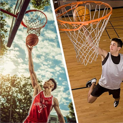 Basketball Net Replacement – Heavy Duty All-Weather Anti-Whip Basketball Hoop Net, 12 Loops, Fits Standard Indoor & Outdoor Rims,Basketball Accessories, Rim Not Included - size: 1 PC, style: white