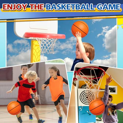 4 PCS 8.5inch Basketball for Kids Adults, Replacement Ball for Swimming Pool, Realistic Bounceand Grip for Indoor and Outdoor Play