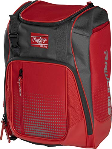 Rawlings | FRANCHISE Backpack Equipment Bag | Baseball/Softball | Rec/Travel | Multiple Styles - color: Scarlet Red