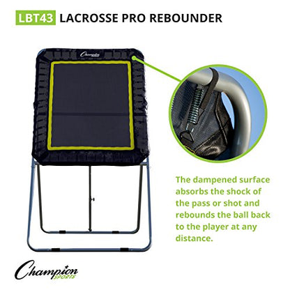 Champion Sports Deluxe Lacrosse Target: Ball Return Bounce Back Net Set for Professional, College and Grade School Training & Drills - style: Deluxe Rebounder (3' x 4')