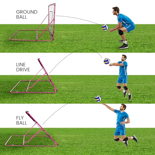 VELOCITY Adjustable Baseball Rebounder Net with 3 Return Angles, 4x4.5 Feet Soft Ball and Baseball Net for Skill Development Multi Sport Pitchback Feilding Trainer for Solo Practice