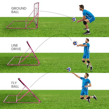 VELOCITY Adjustable Baseball Rebounder Net with 3 Return Angles, 4x4.5 Feet Soft Ball and Baseball Net for Skill Development Multi Sport Pitchback Feilding Trainer for Solo Practice