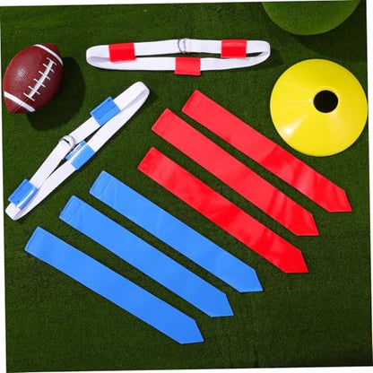 16-pc Rugby Training Kit 12 Belts 4 Cones Flags Set for Boys and Girls Adults Soccer Equipment