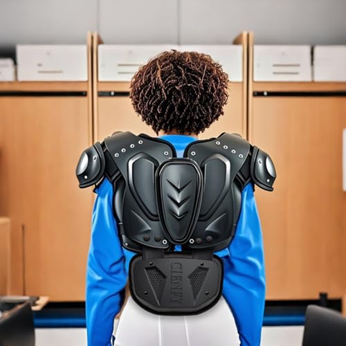 Football Back Plate, Lower Backplate with Hard Shell, High Impact Padding and Durable Adjustable Straps for Youth and Adults - color: Black, size: Youth