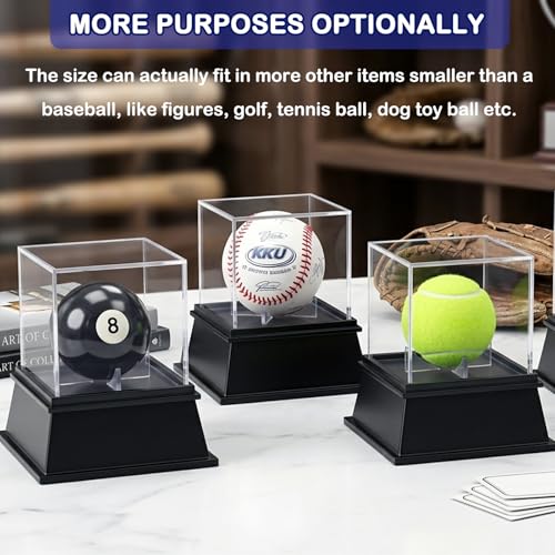 KKU Acrylic Baseball Display Case, Dustproof UV Protected Baseball Case, Transparent Baseball Holder Display Case for Signed Balls Memorabilia - size: 1 Pack Baseball Case