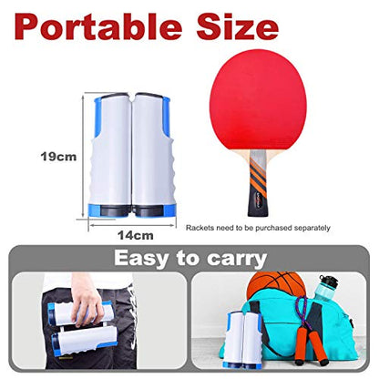 Sportout Retractable Ping Pong Net – 72-Inch Table Tennis Net with Secure Clamps | Portable Design for Universal Table Compatibility - color: Blue