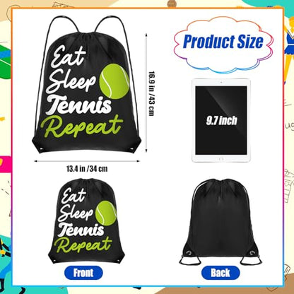 Windyun 16 Pcs Ball Drawstring Backpack Bulk Lightweight Draw String Bags Cinch Bags Drawstring Cinch Sack Tote(Tennis) - style: Tennis